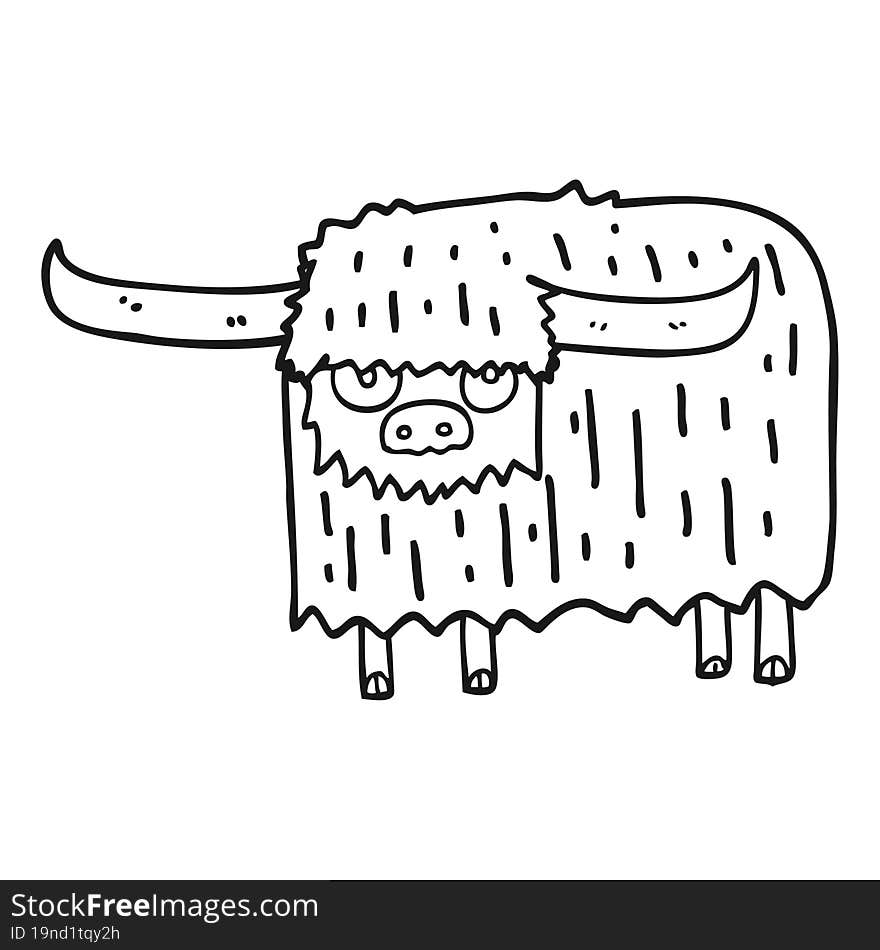 cartoon hairy cow