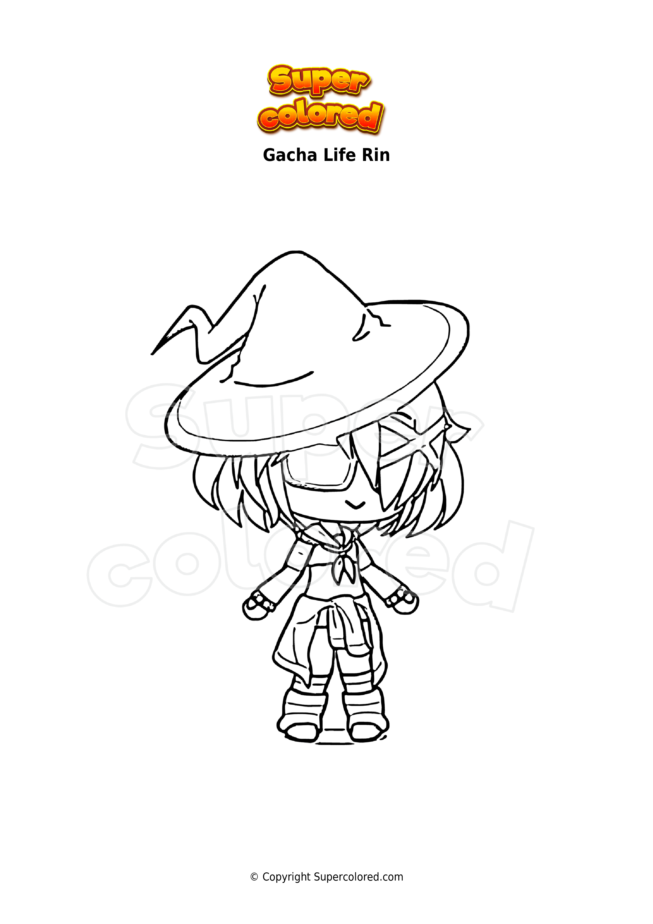 Ausmalbild Gacha Life Rin - Supercolored.com