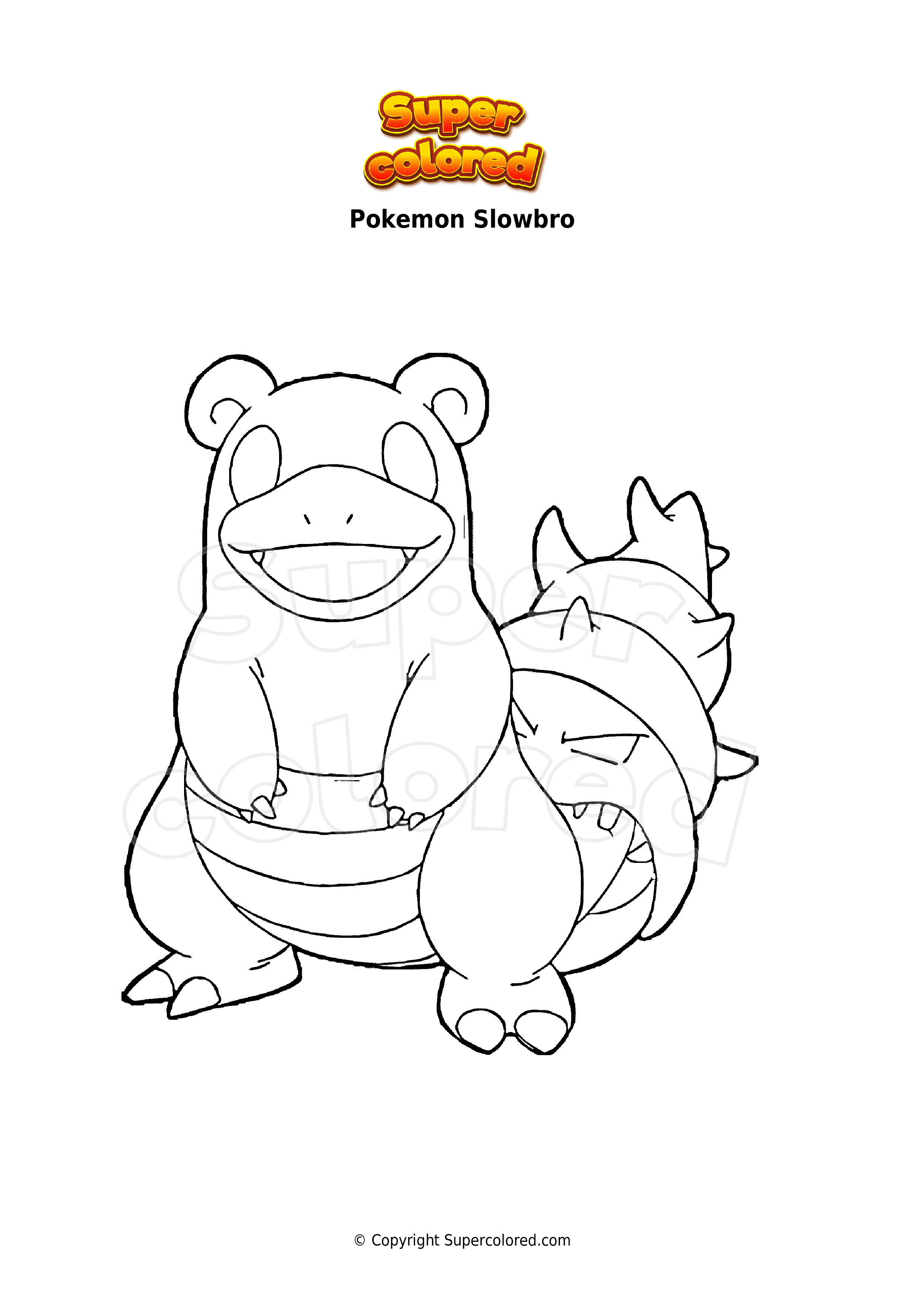 Slowbro Coloring Page Coloring Pages Pokemon Coloring Pages | Images ...