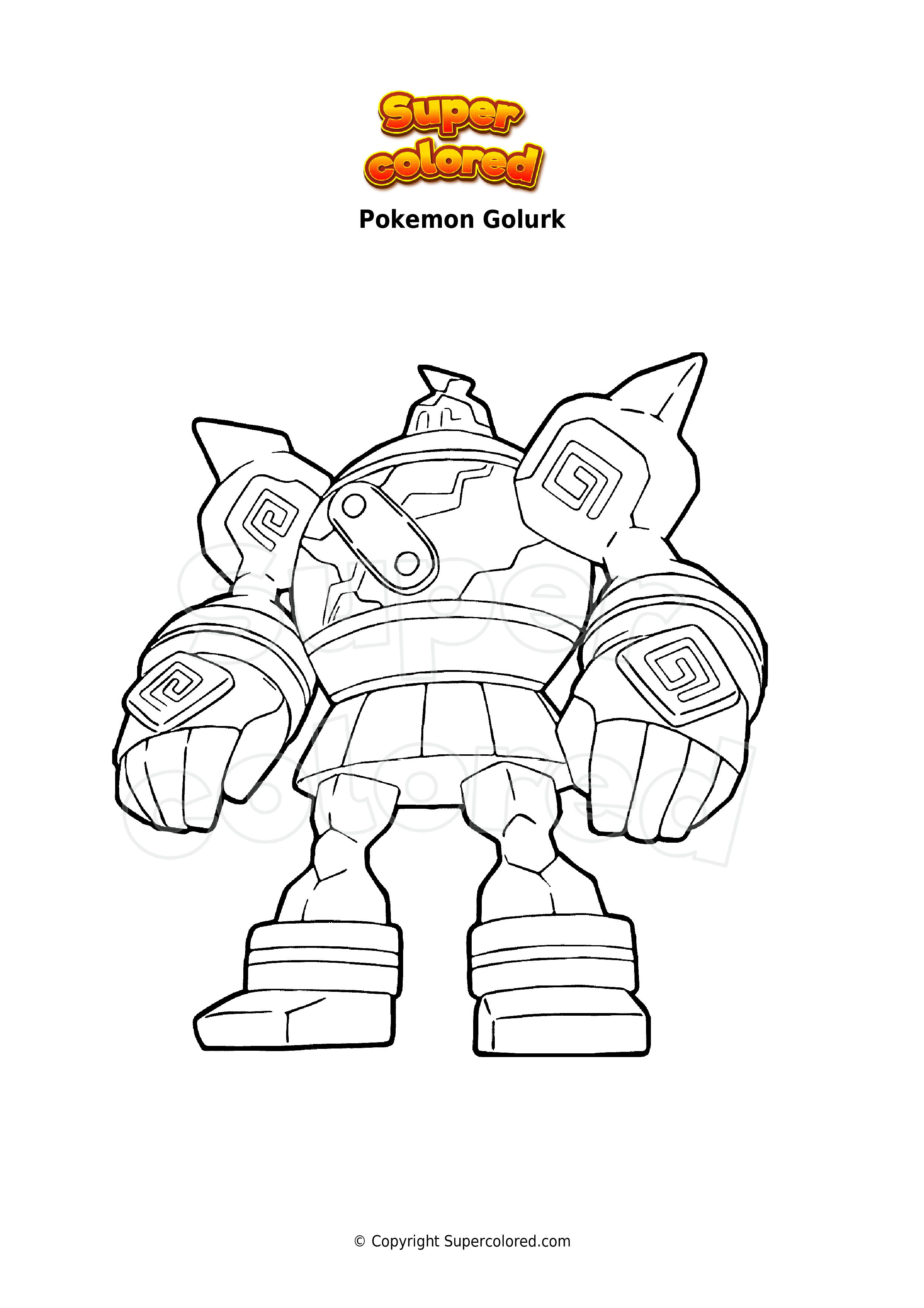 Golurk Coloring Page