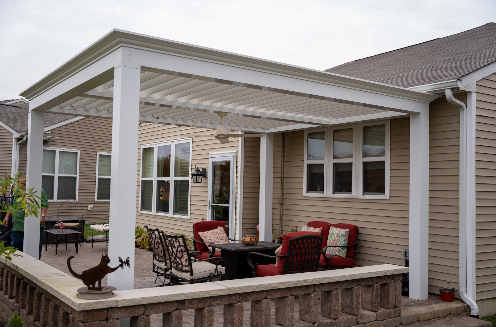 Pergola Features Installation On Patio