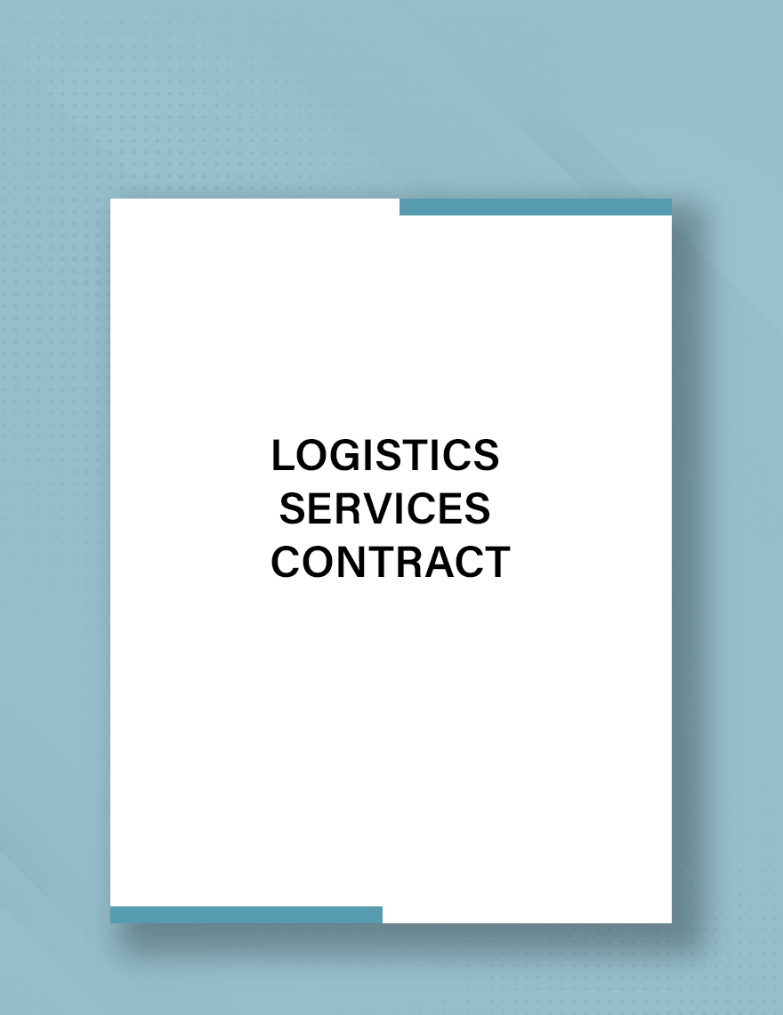 Logistics Services Contract Template