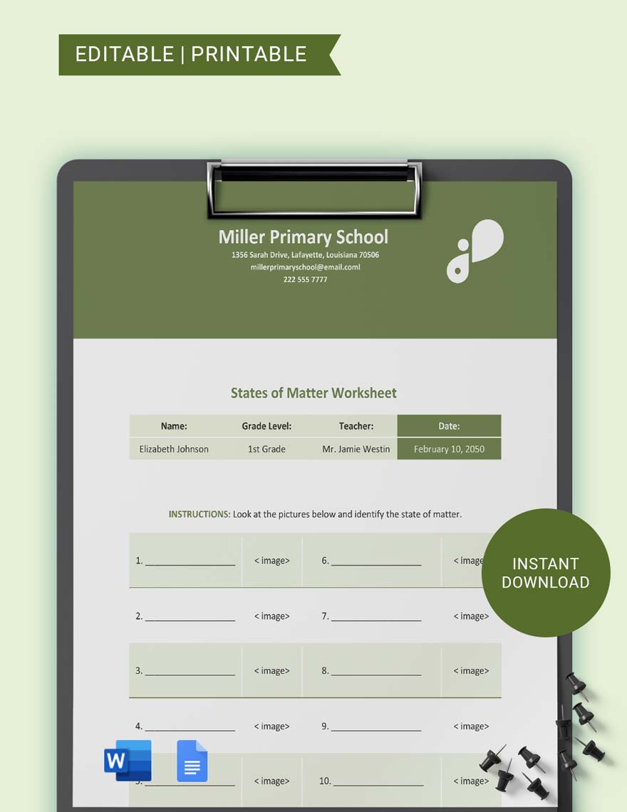 States Of Matter First Grade Worksheet