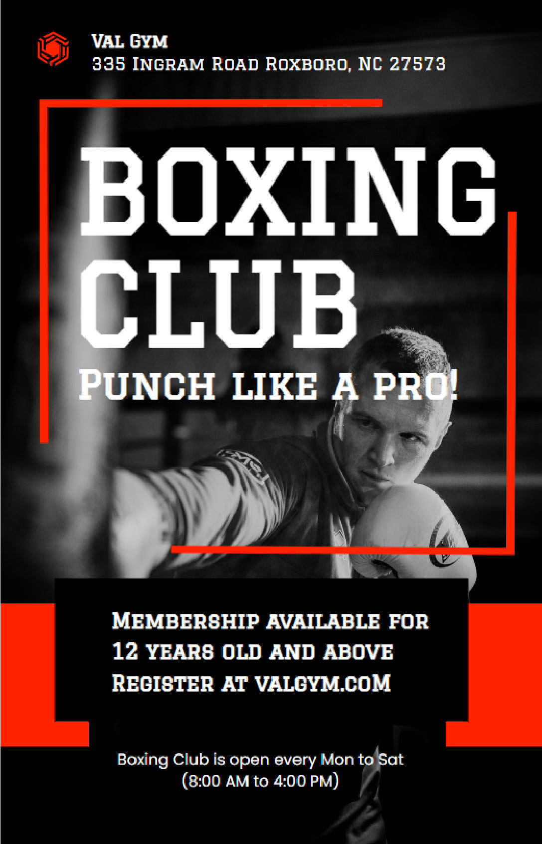 Free Boxing Poster Templates, Editable and Printable