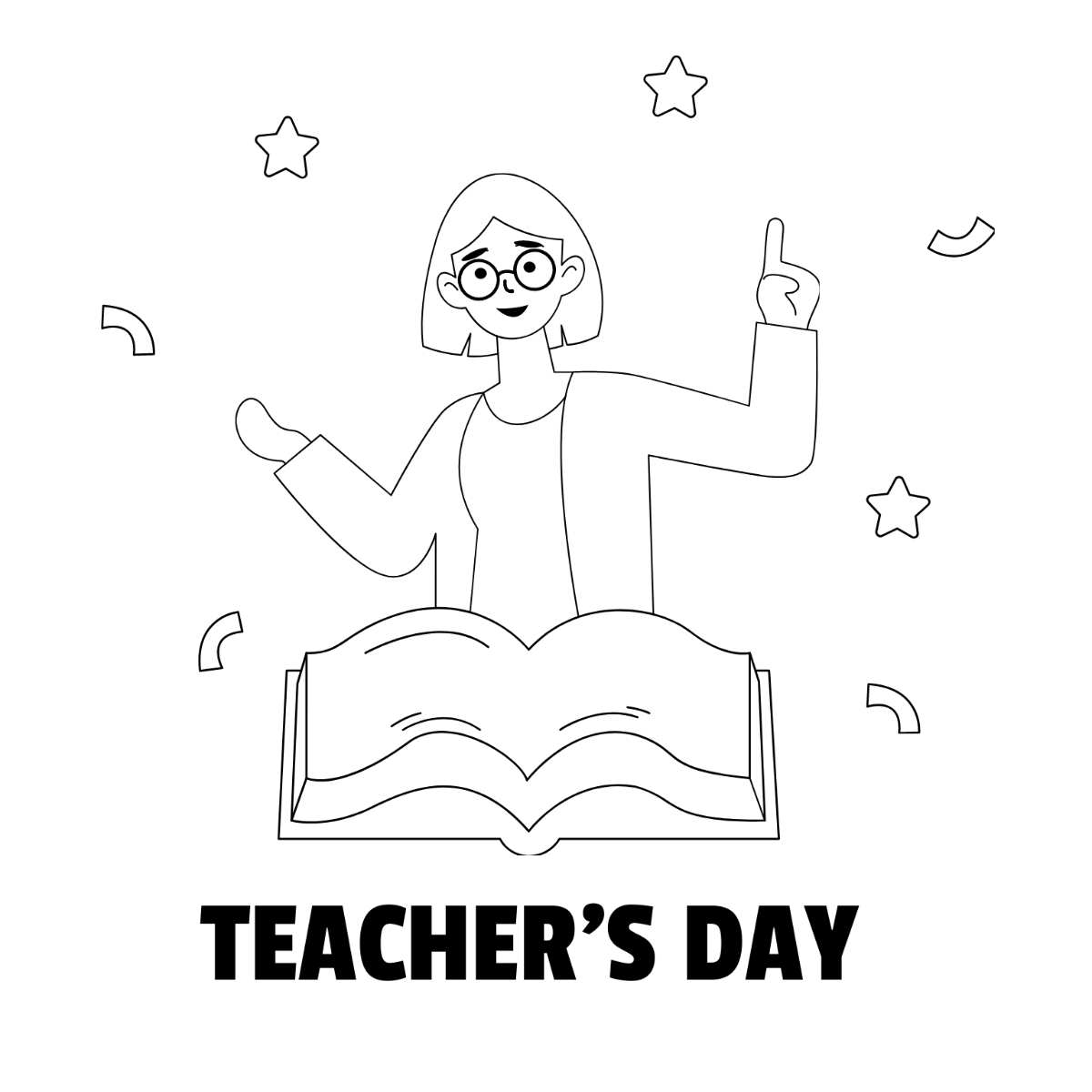 Happy Teachers Day Drawing Template - Edit Online & Download