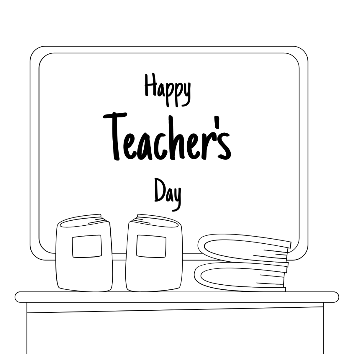 Teachers Day School Drawing Template - Edit Online & Download