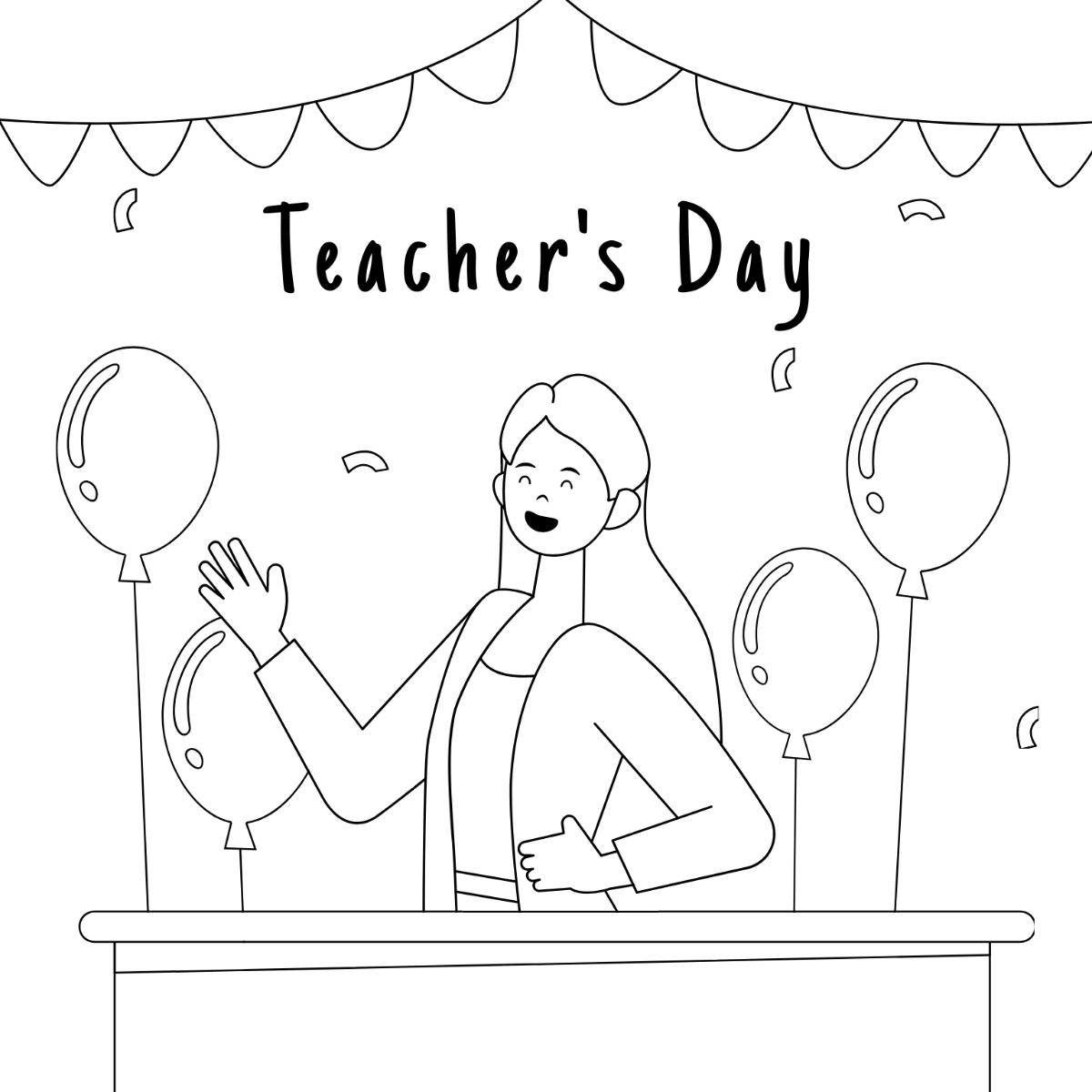 Teachers Day Congratulations Drawing Template - Edit Online & Download