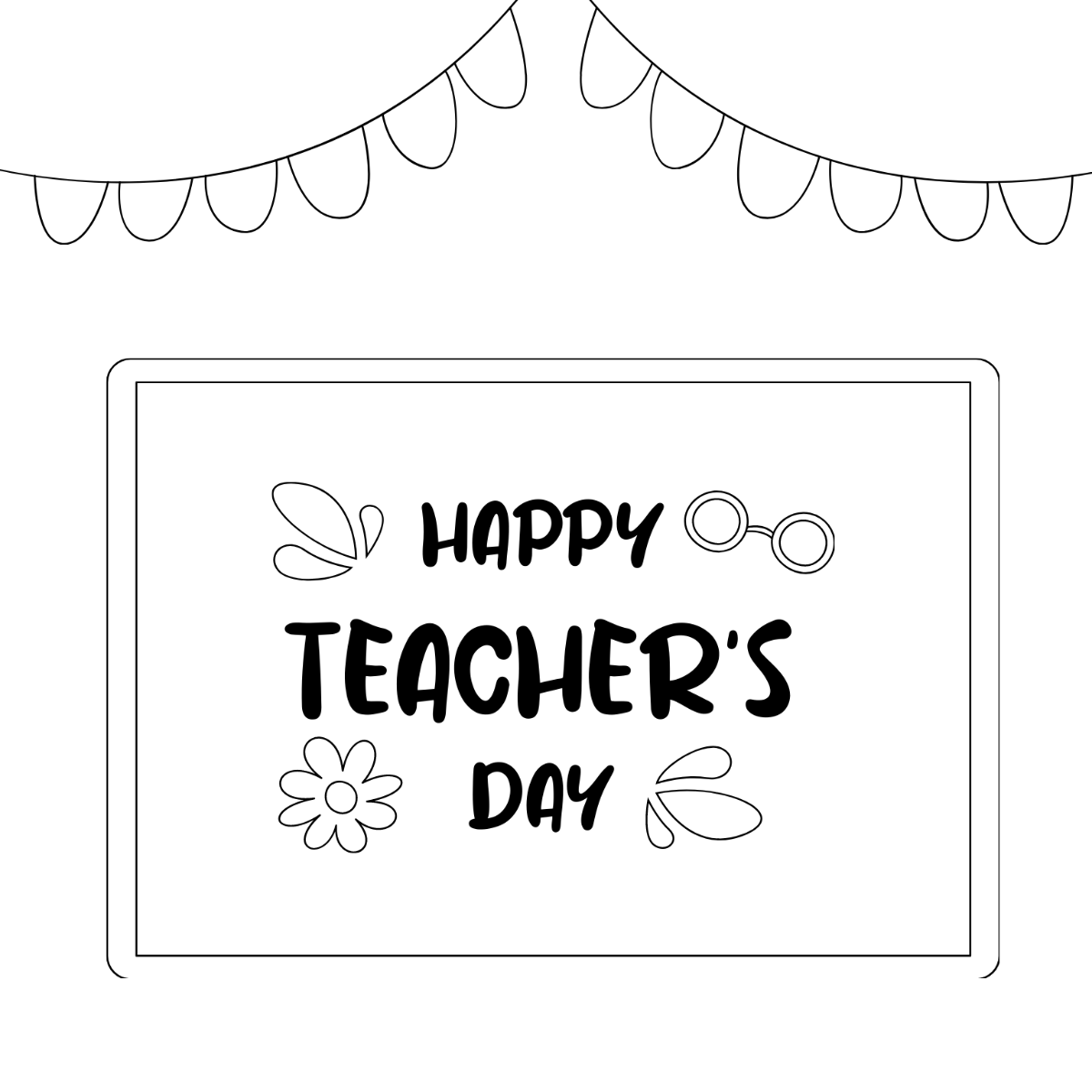 Happy Teachers Day Chalkboard Drawing Template - Edit Online & Download