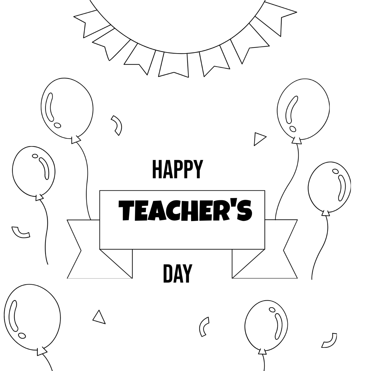 Happy Teacher's Day Celebration Drawing Template - Edit Online & Download