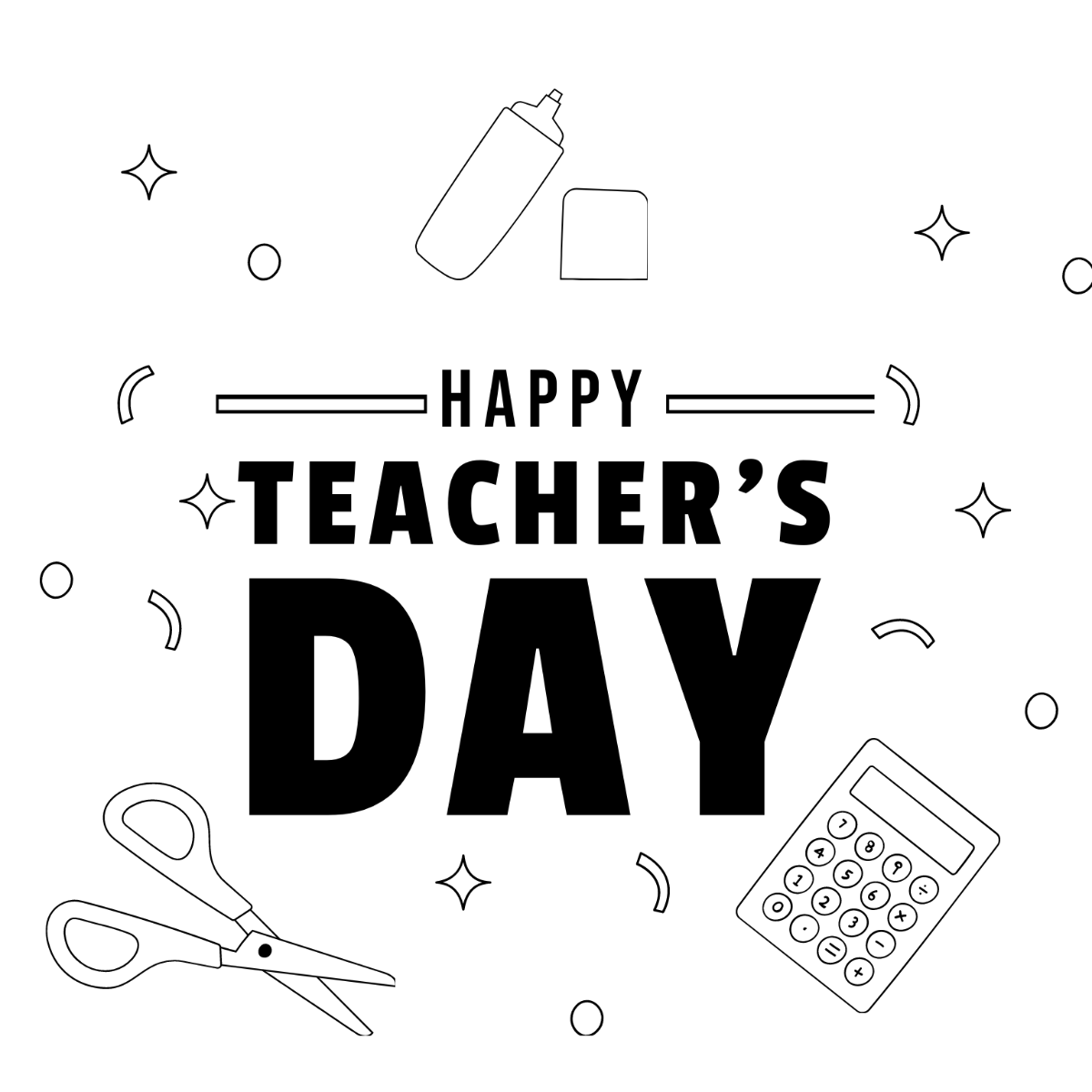 Teachers Day Icon Drawing Template - Edit Online & Download