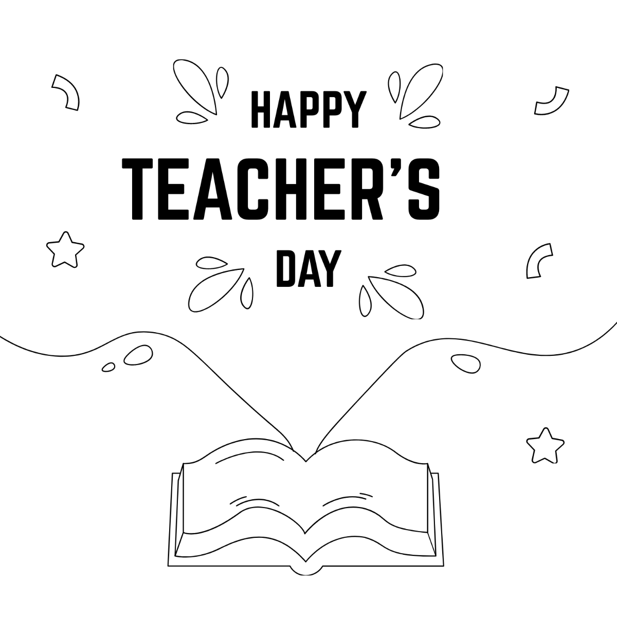 Teachers Day Graphic Drawing Template - Edit Online & Download