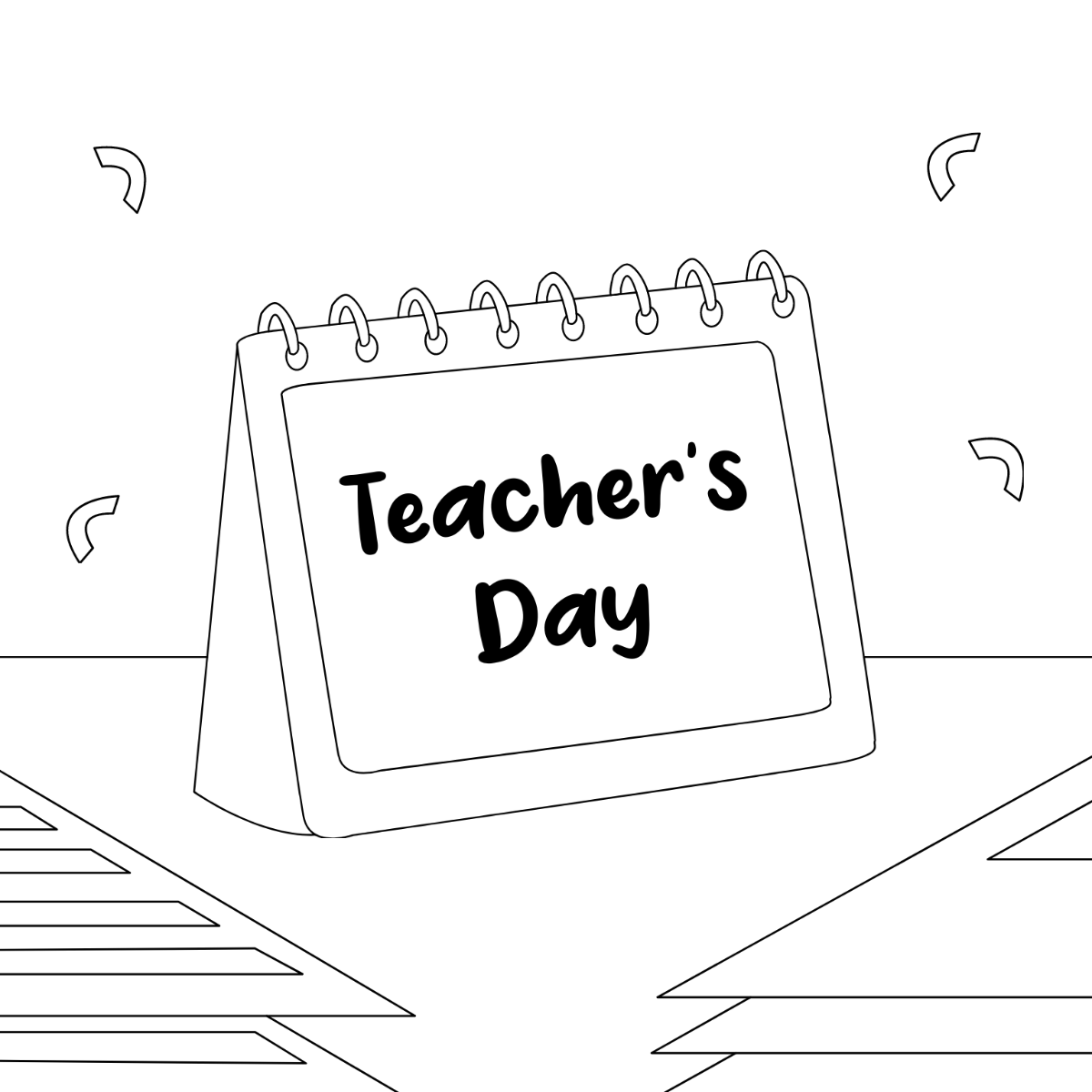 Teachers Day Calendar Drawing Template - Edit Online & Download