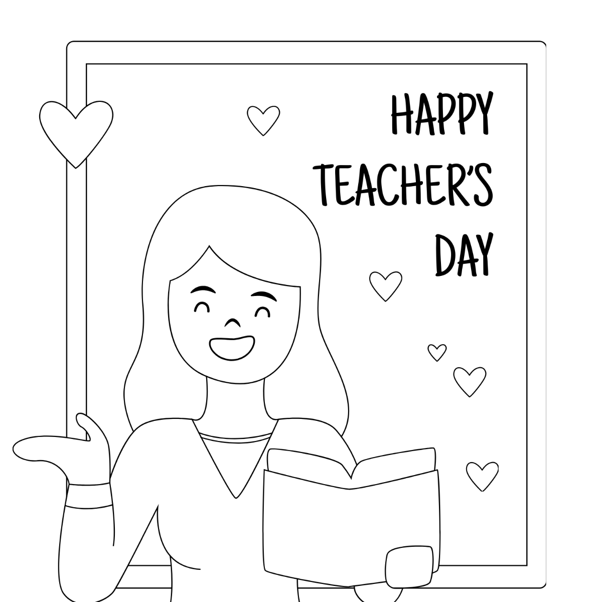 Teachers Day Flat Design Drawing Template - Edit Online & Download