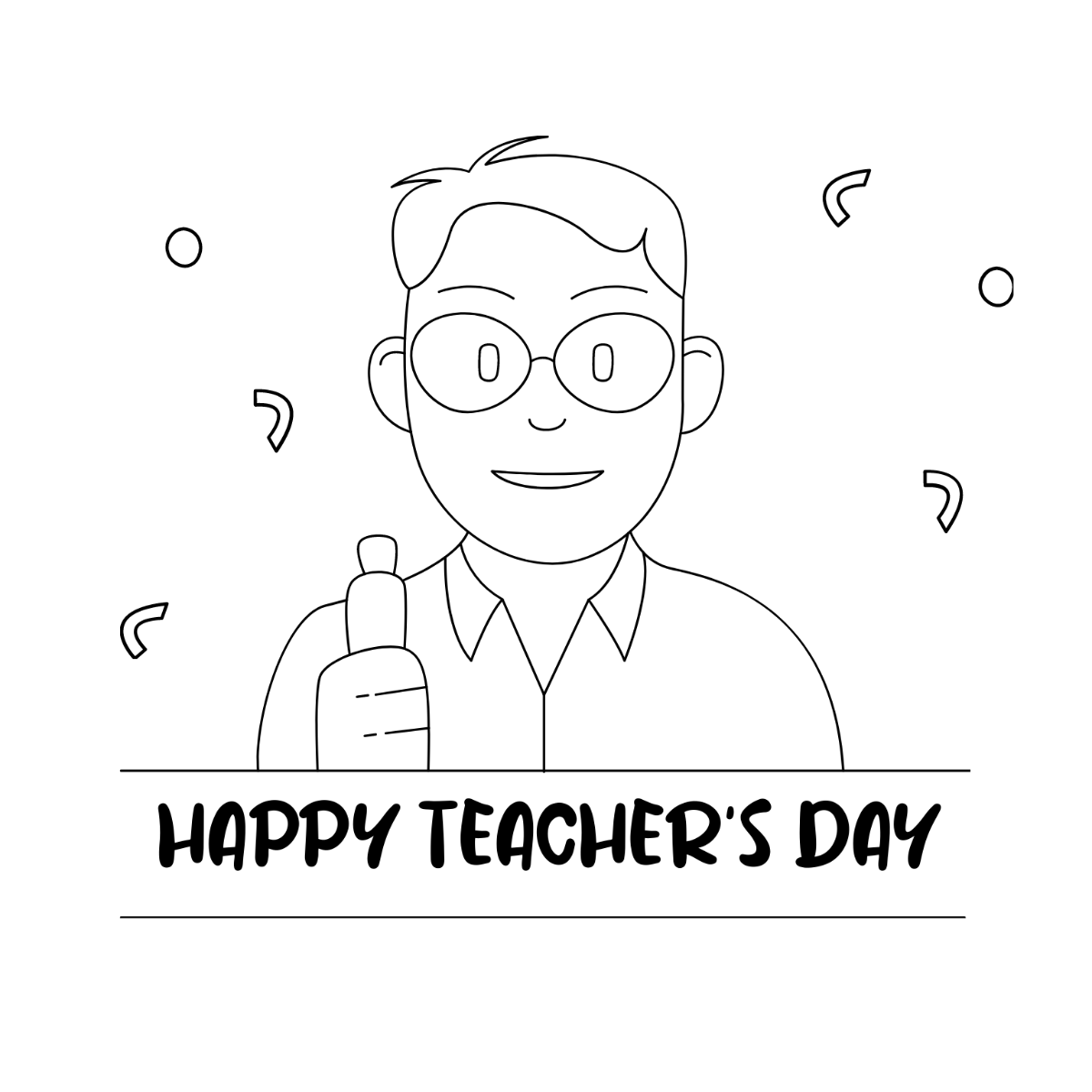 Teachers Day Sketch Drawing Template - Edit Online & Download