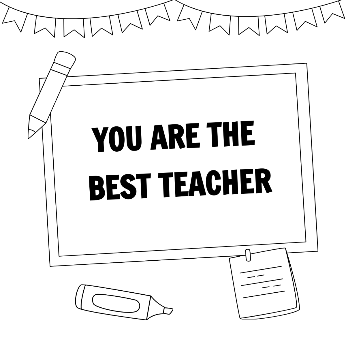 Teachers Day Quote Drawing Template - Edit Online & Download