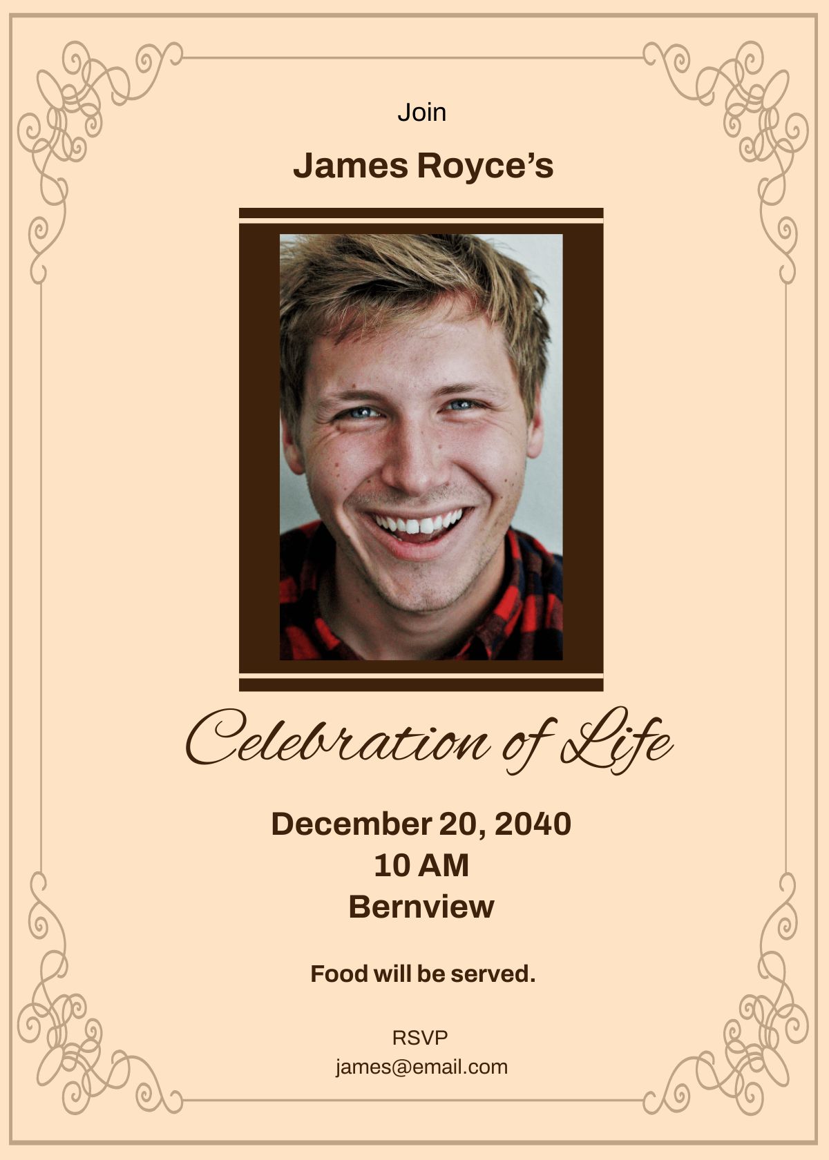 Rustic Celebrating Life Memorial Photo Invitation