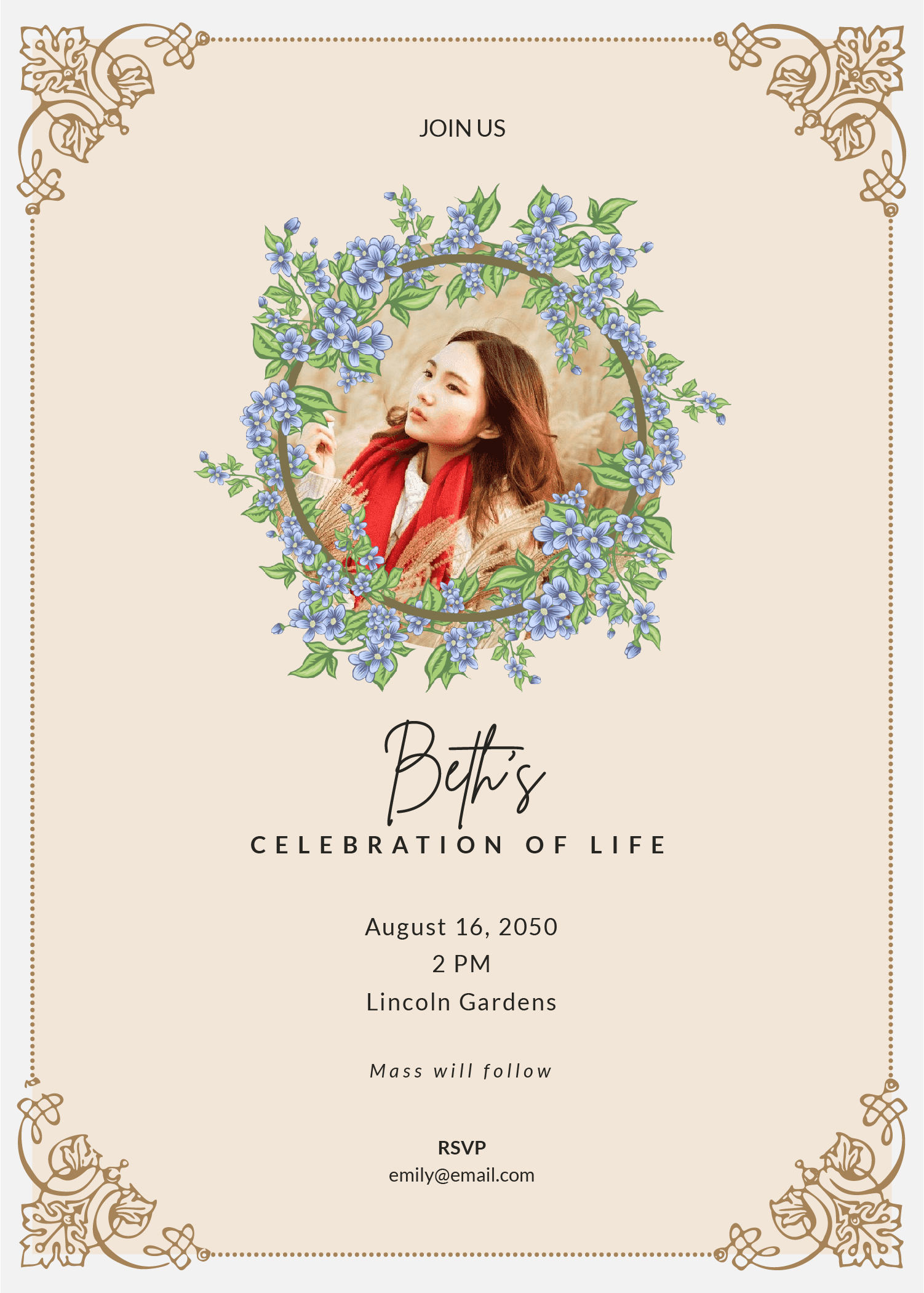 Celebration Of Life Announcement Template Free - Free Templates Printable