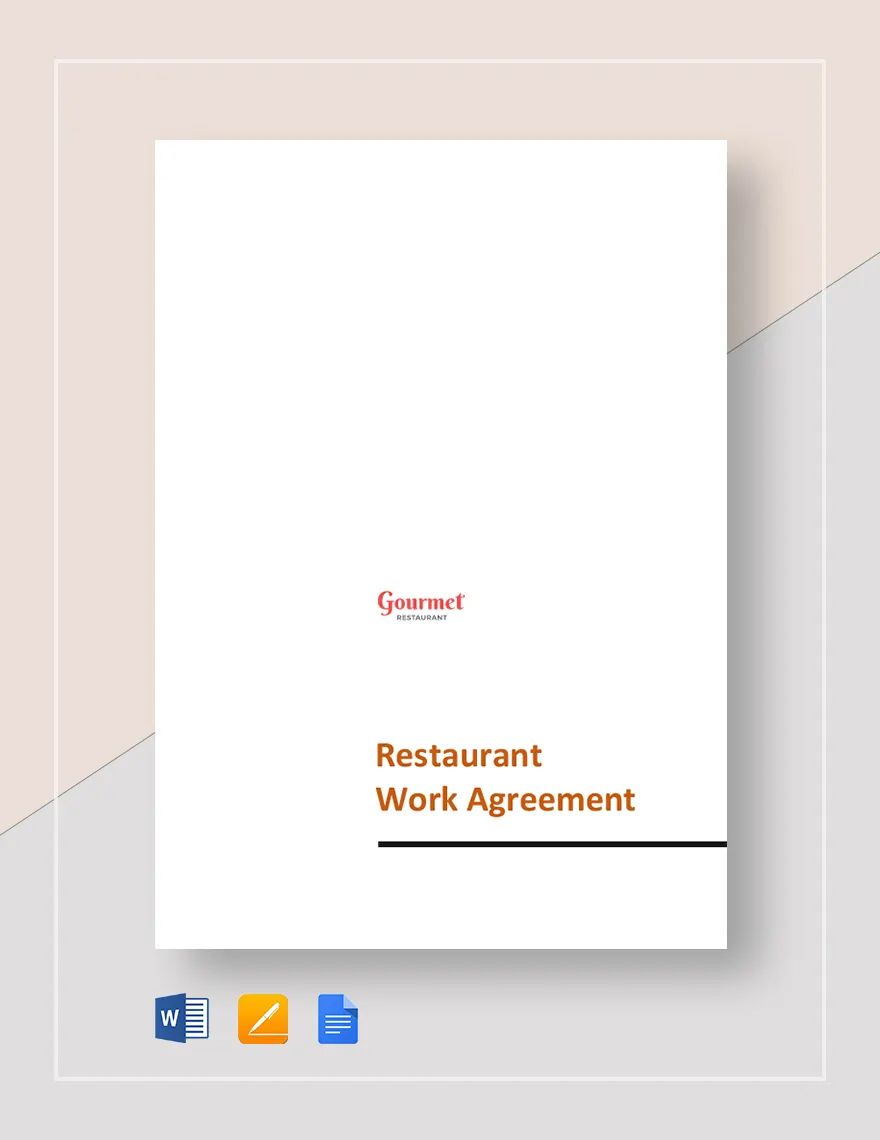 Restaurant Work Agreement Template