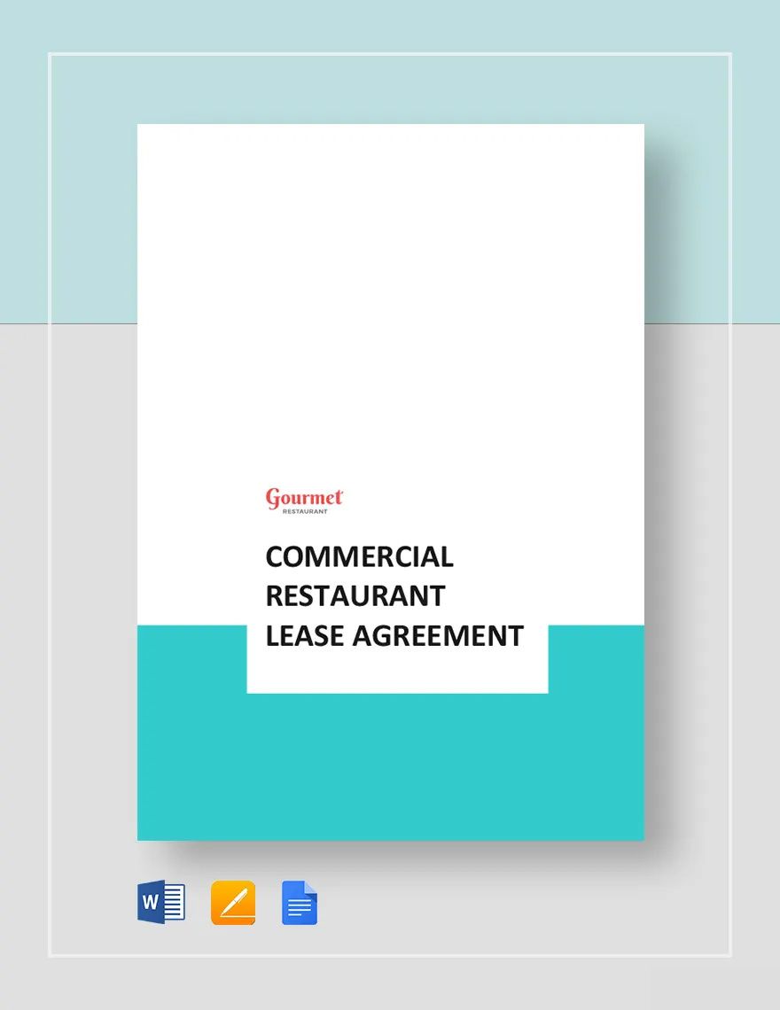 Commercial Restaurant Lease Agreement Template