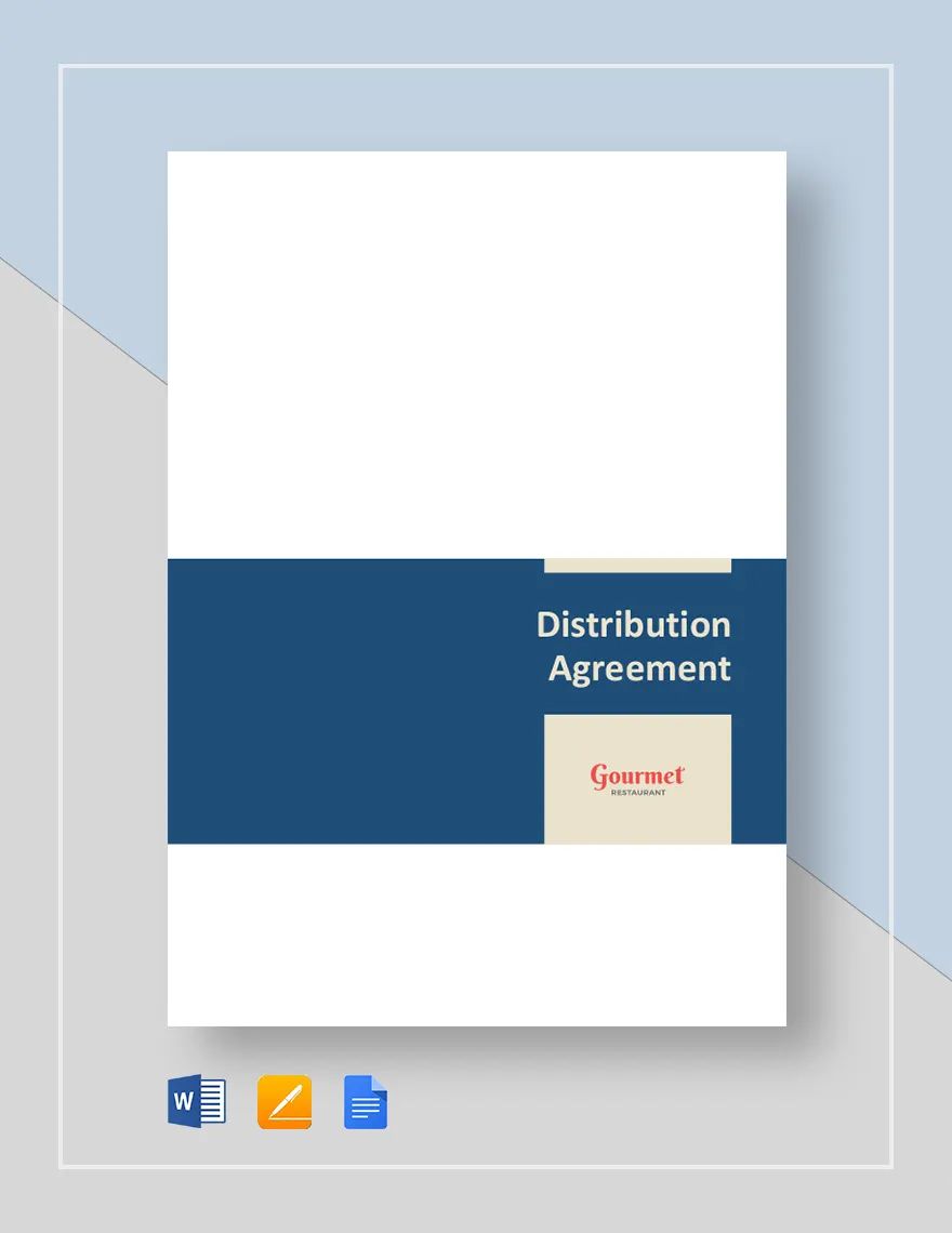 Restaurant Distribution Agreement Template