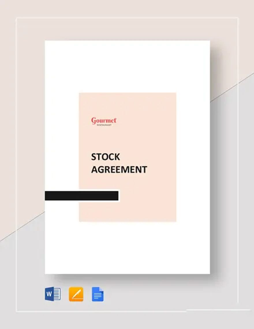 Restaurant Stock Agreement Template