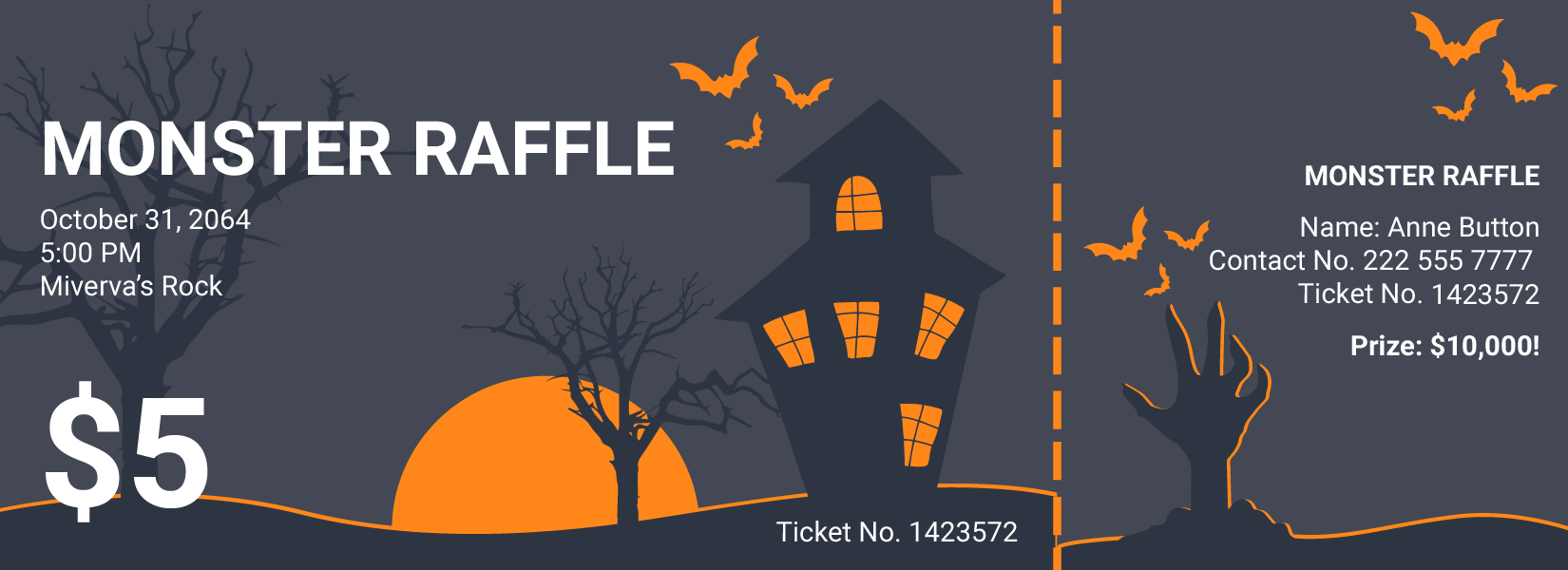 Halloween Raffle Ticket Template