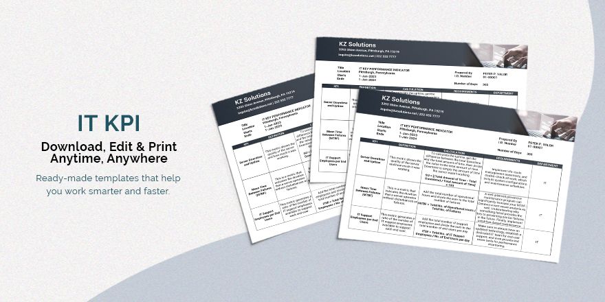 IT KPI Template in Word, Google Docs - Download | Template.net
