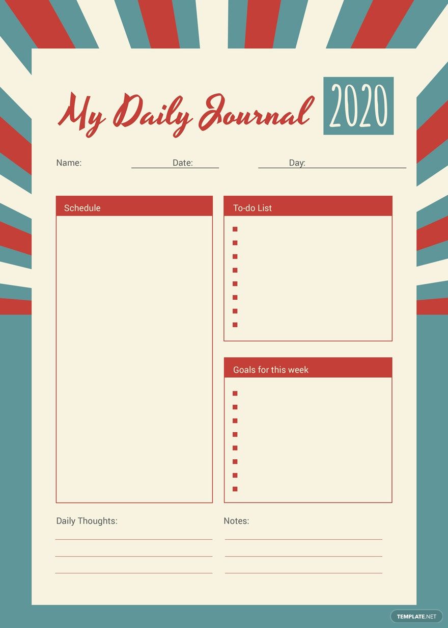 Retro Journal Template in Publisher, Illustrator, InDesign, Word, Photoshop - Download | Template.net