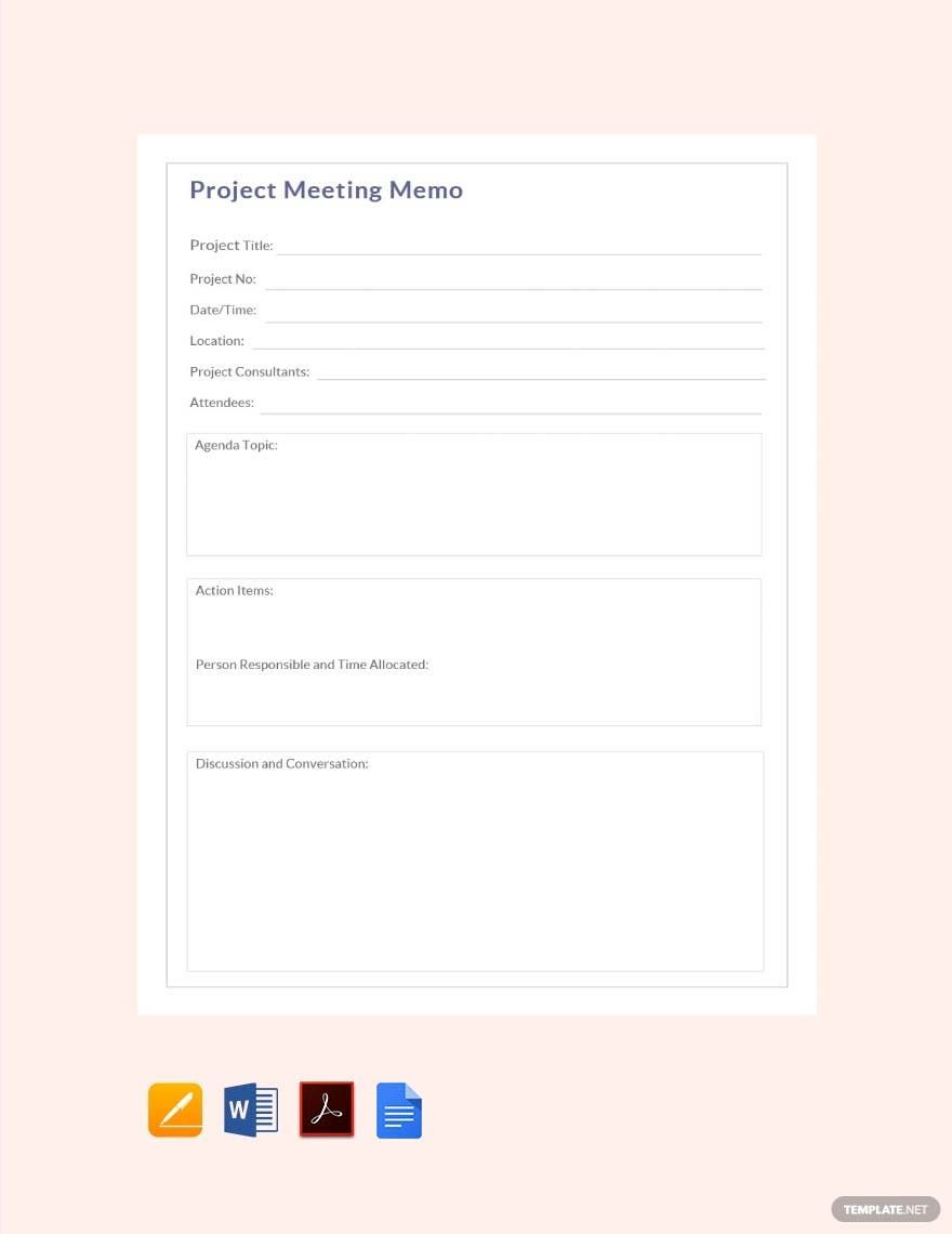 Project Meeting Memo Template