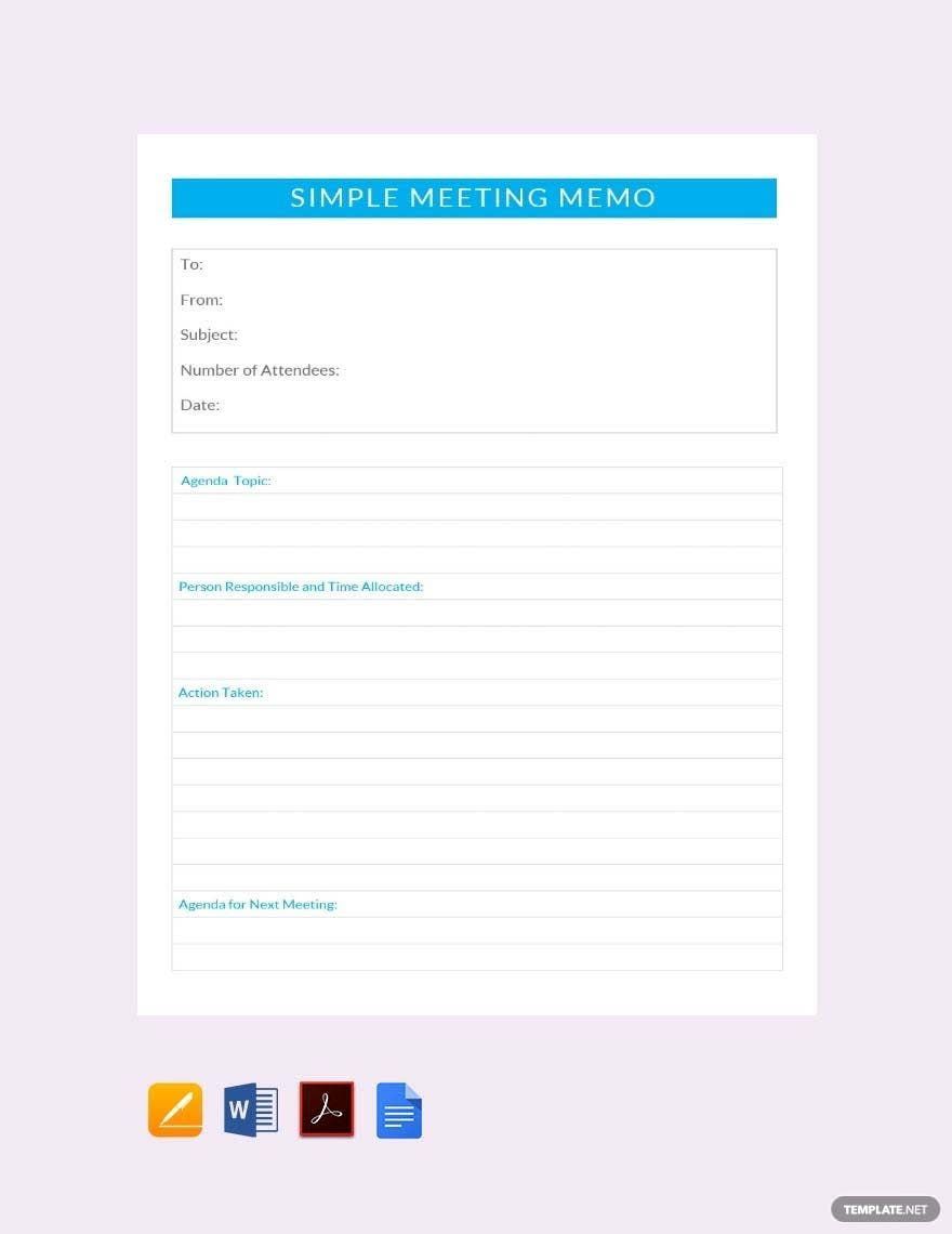 Simple Meeting Memo Template