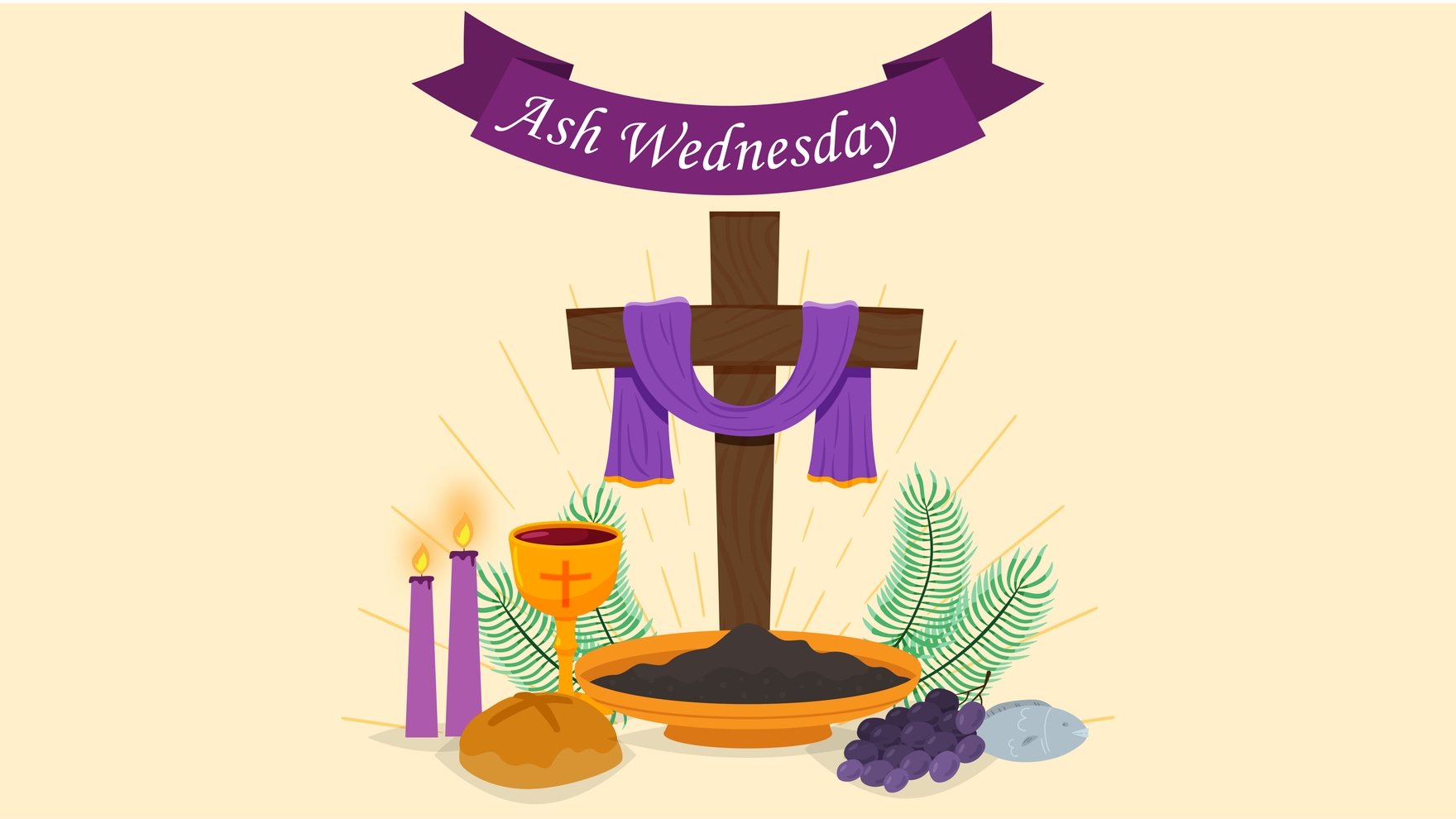 Ash Wednesday Cartoon Background