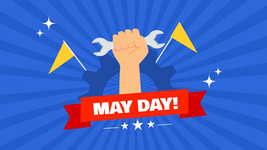 May Day Blue Background