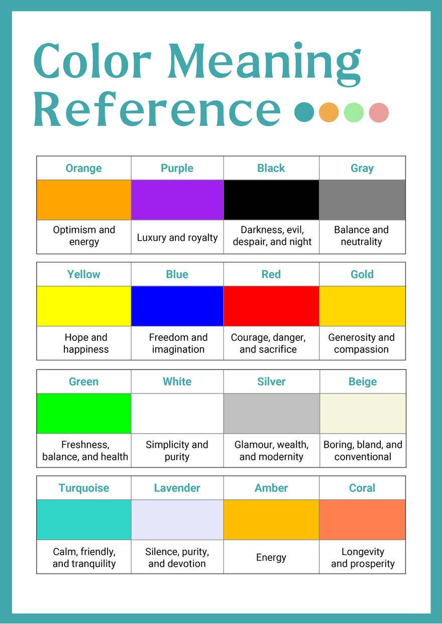 Color Meaning Chart