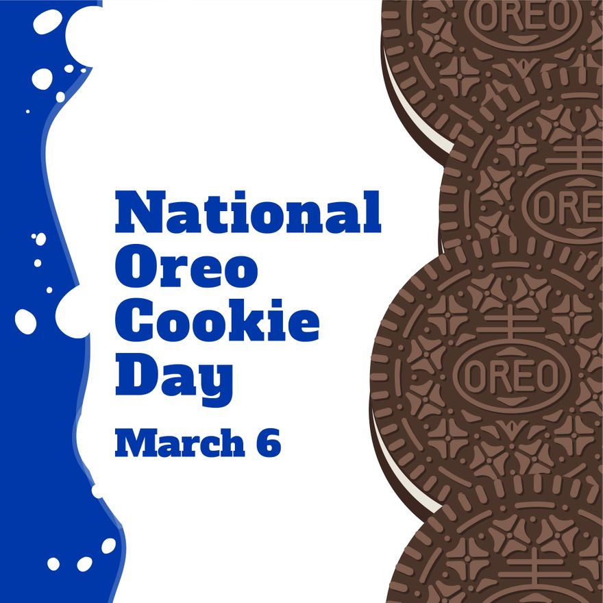 National Oreo Cookie Day Flyer Vector