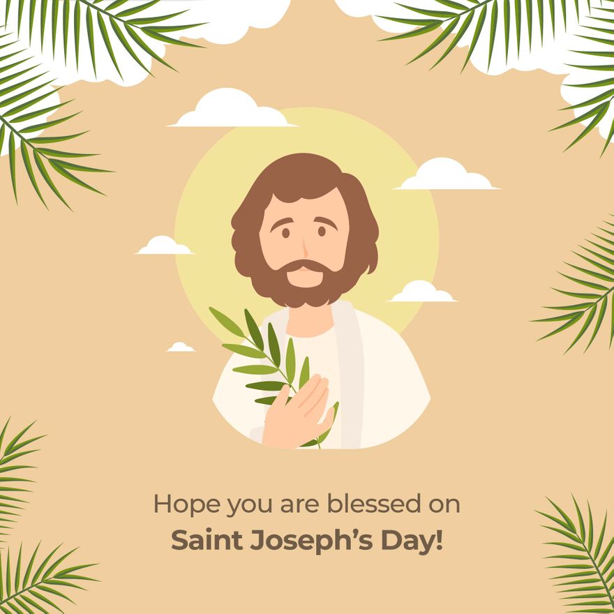 Saint Joseph's Day Greeting Card Vector