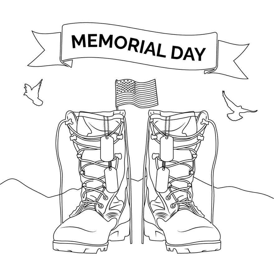 Memorial Day Sketch Vector