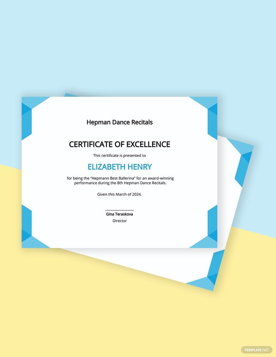 Best Performance Certificate Template