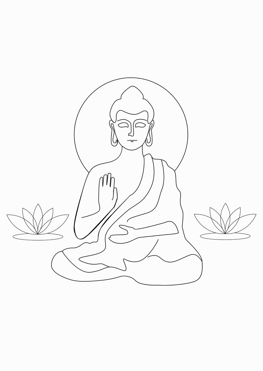 Free Vesak Drawing in Illustrator, PSD, EPS, SVG, JPG, PNG