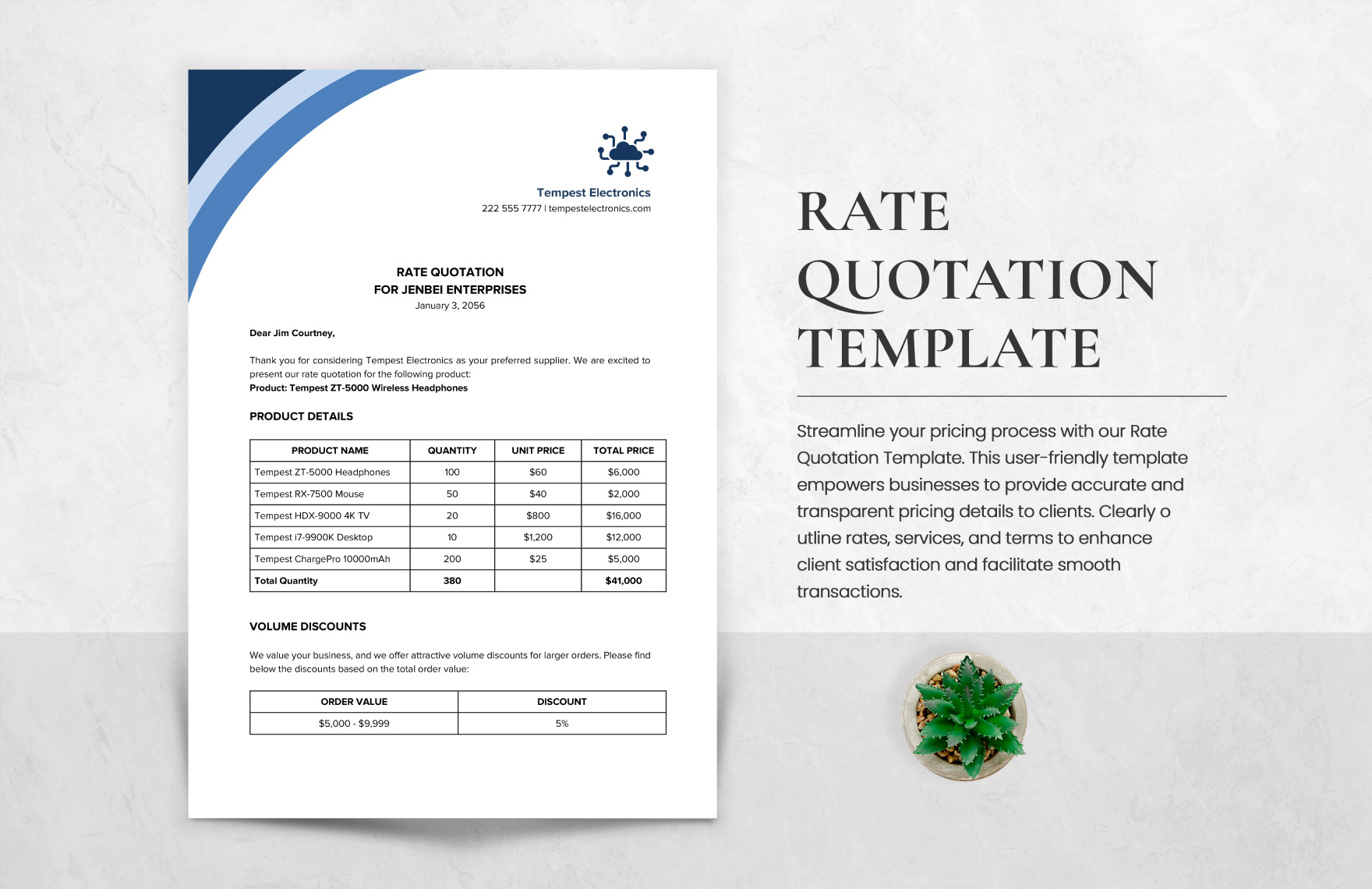 Rate Quotation Template in Word, PDF, Google Docs, PSD - Download | Template.net