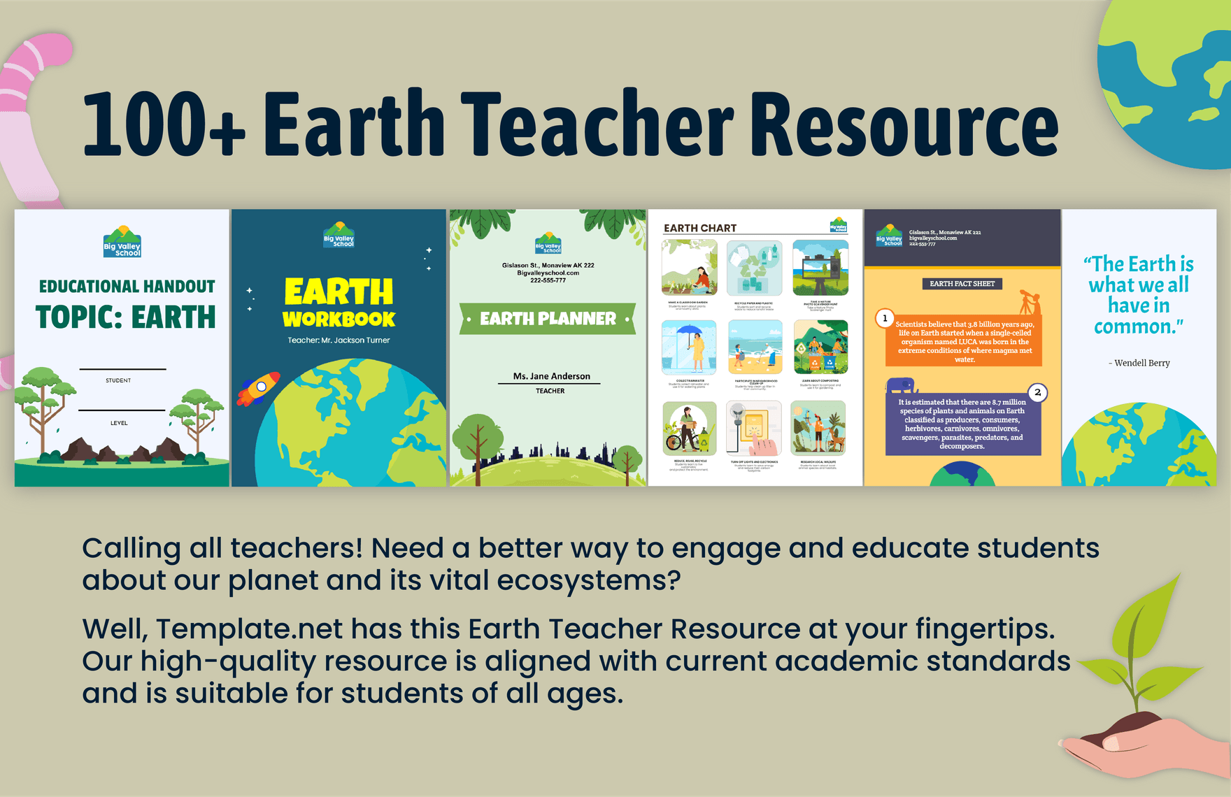 100+ Earth Teacher Resource Template Bundle