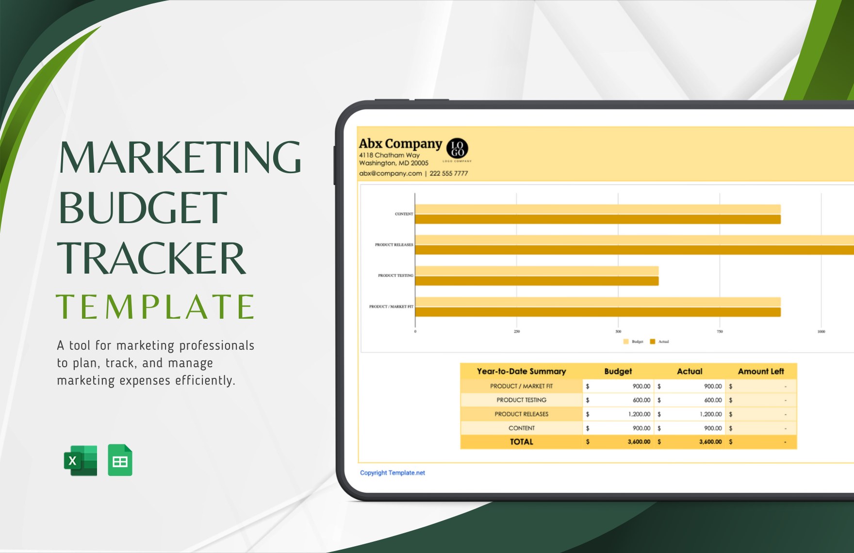 Marketing Budget Tracker Template in Excel, Google Sheets - Download | Template.net