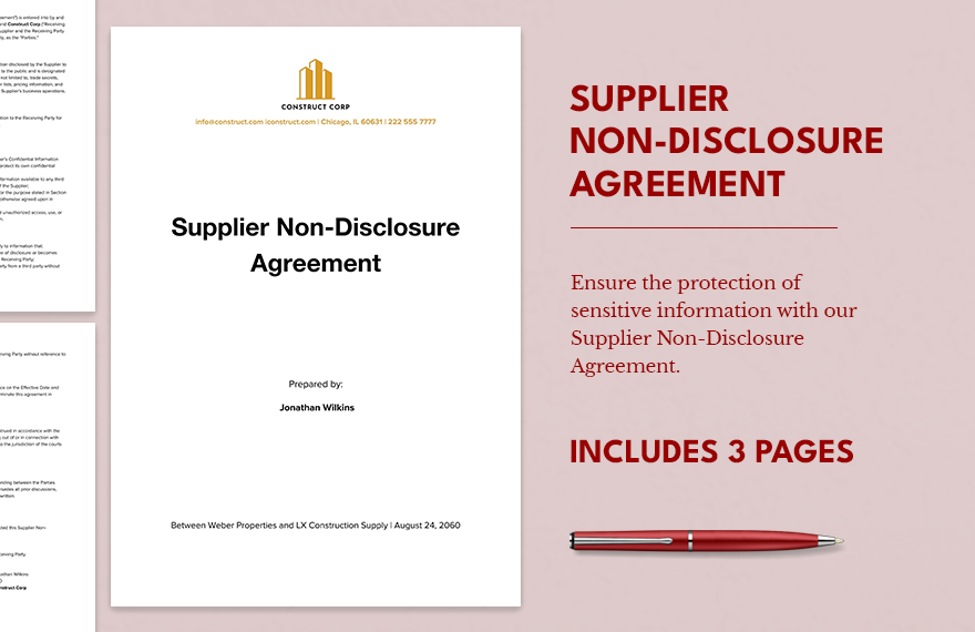 Supplier Non-Disclosure Agreement