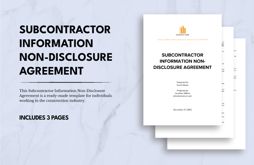 Subcontractor Information Non-Disclosure Agreement