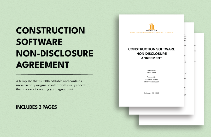 Construction Software Non-Disclosure Agreement