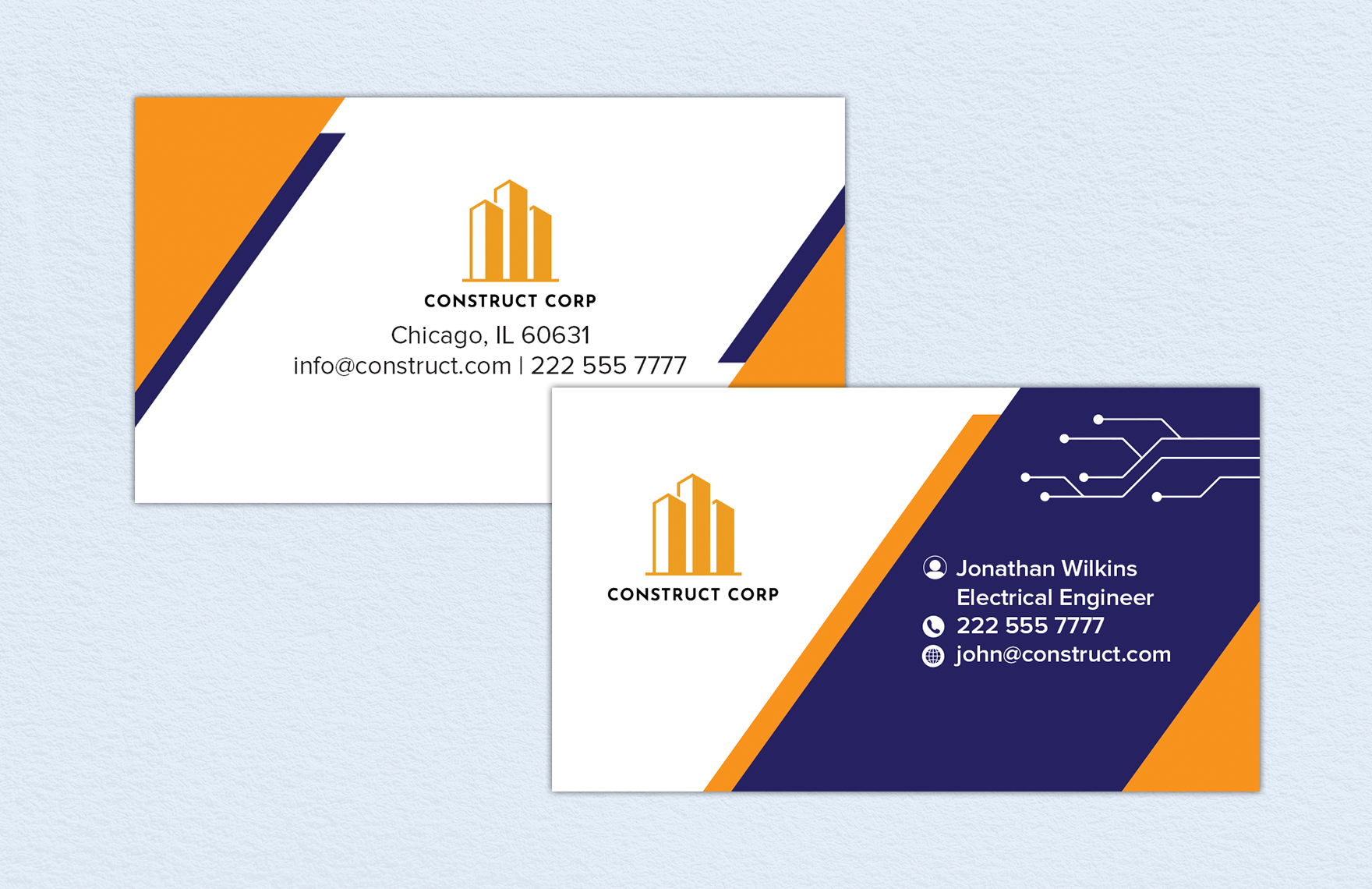 Electrical Construction Company Business Card Template