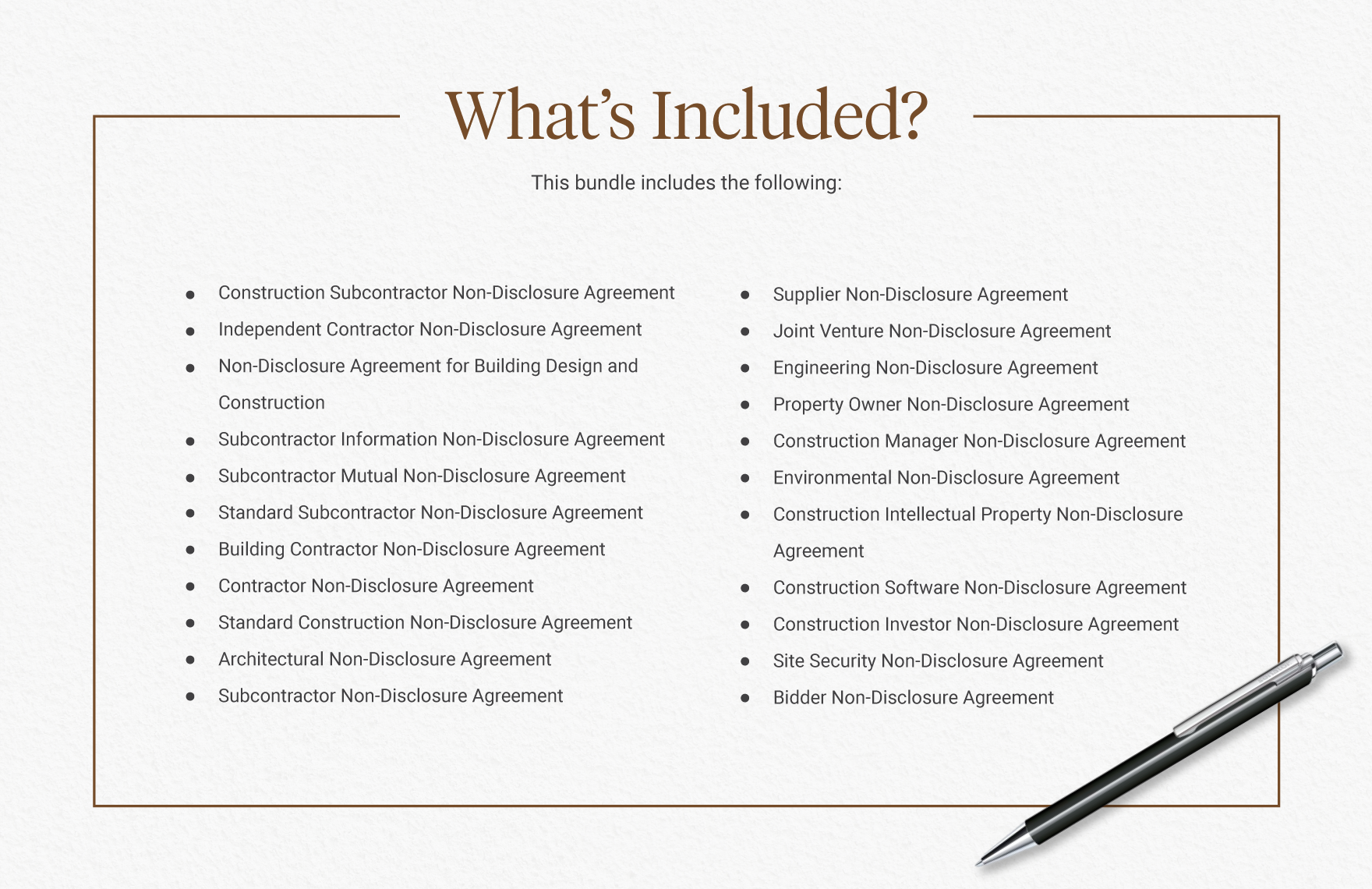 20+ Construction Non-Disclosure Agreement (NDA) Template Bundle