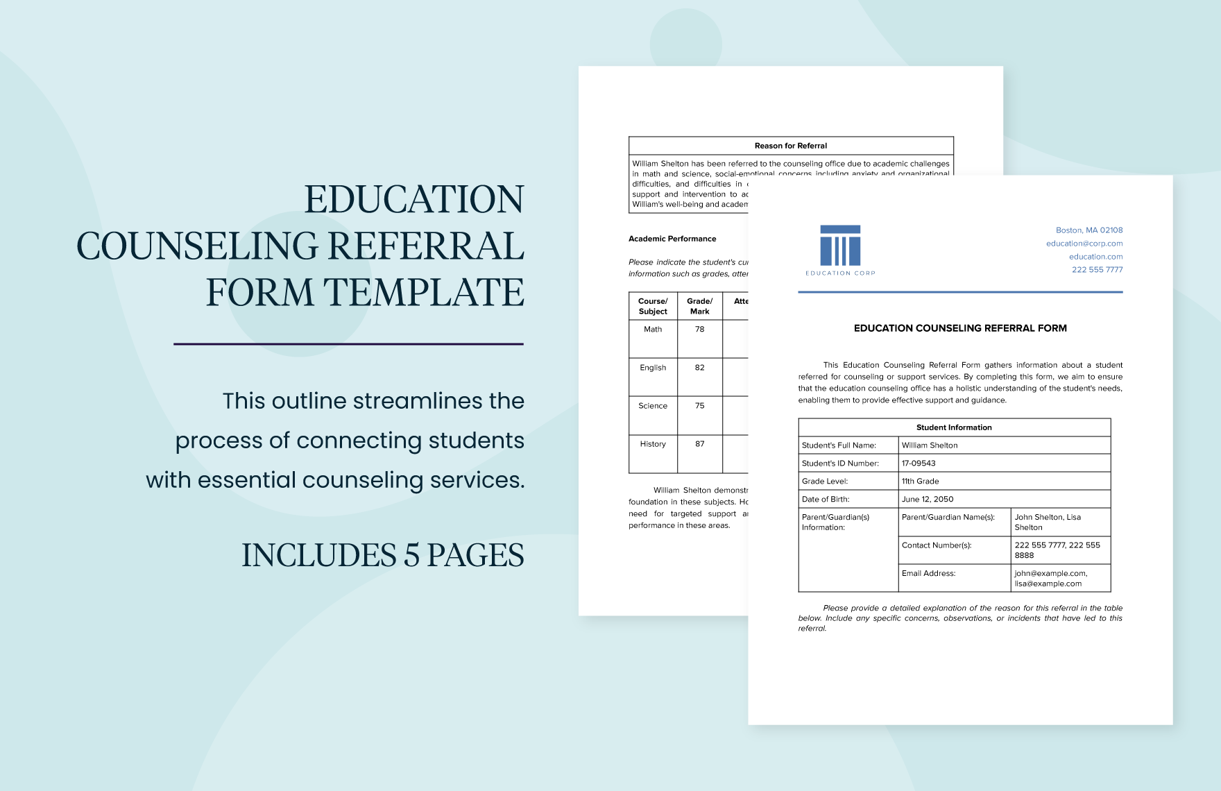 Education Counseling Referral Form Template in Word, PDF, Google Docs - Download | Template.net