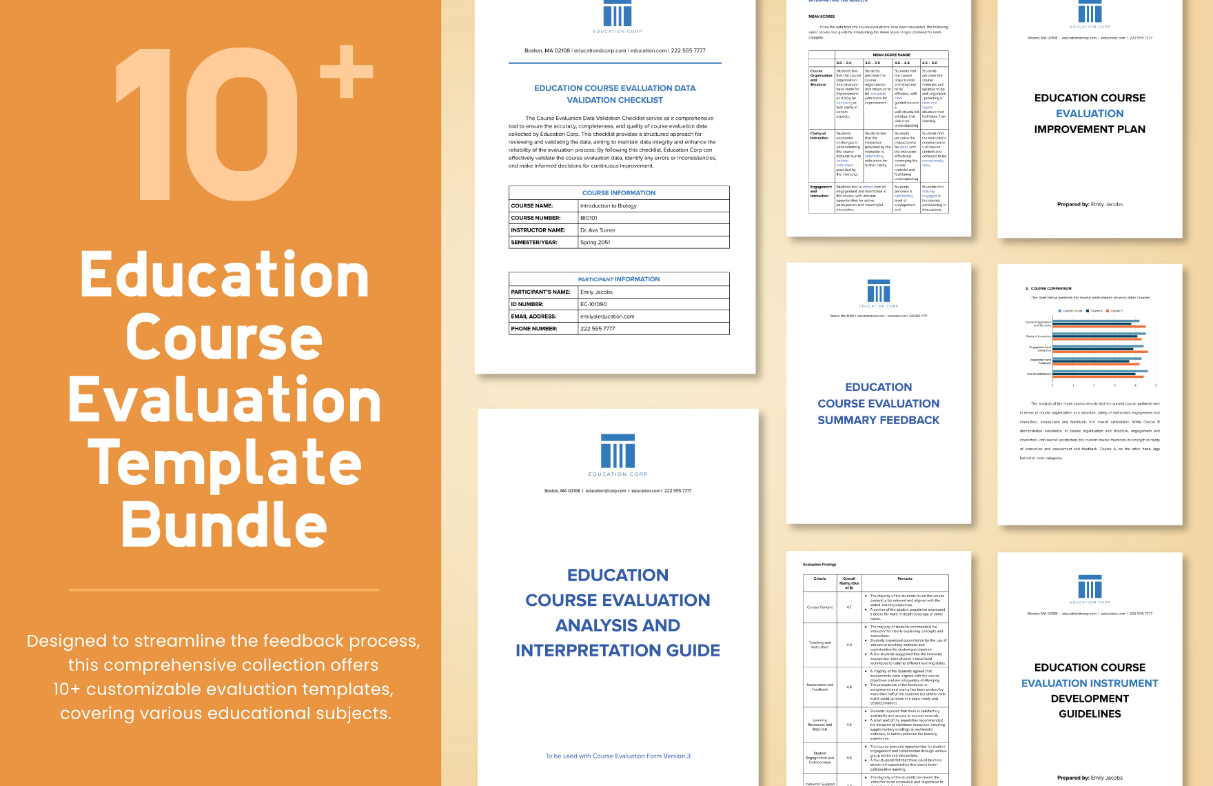 10+ Education Course Evaluation Template Bundle