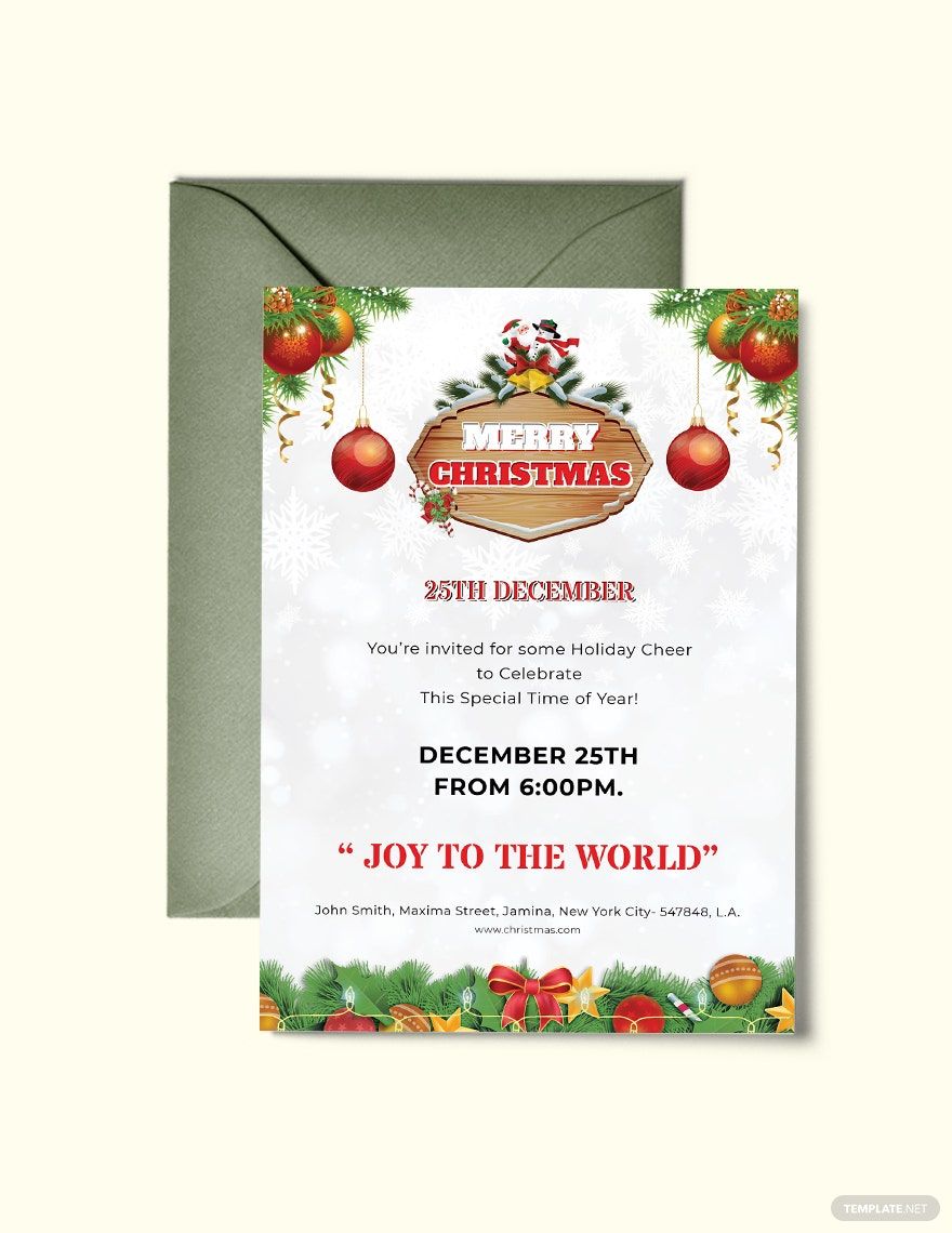 Merry Christmas Invitation Flyer Template