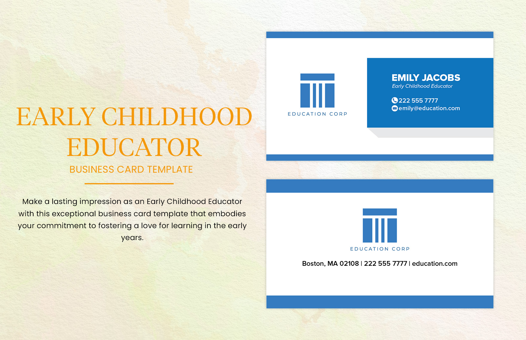 Early Childhood Educator Business Card Template